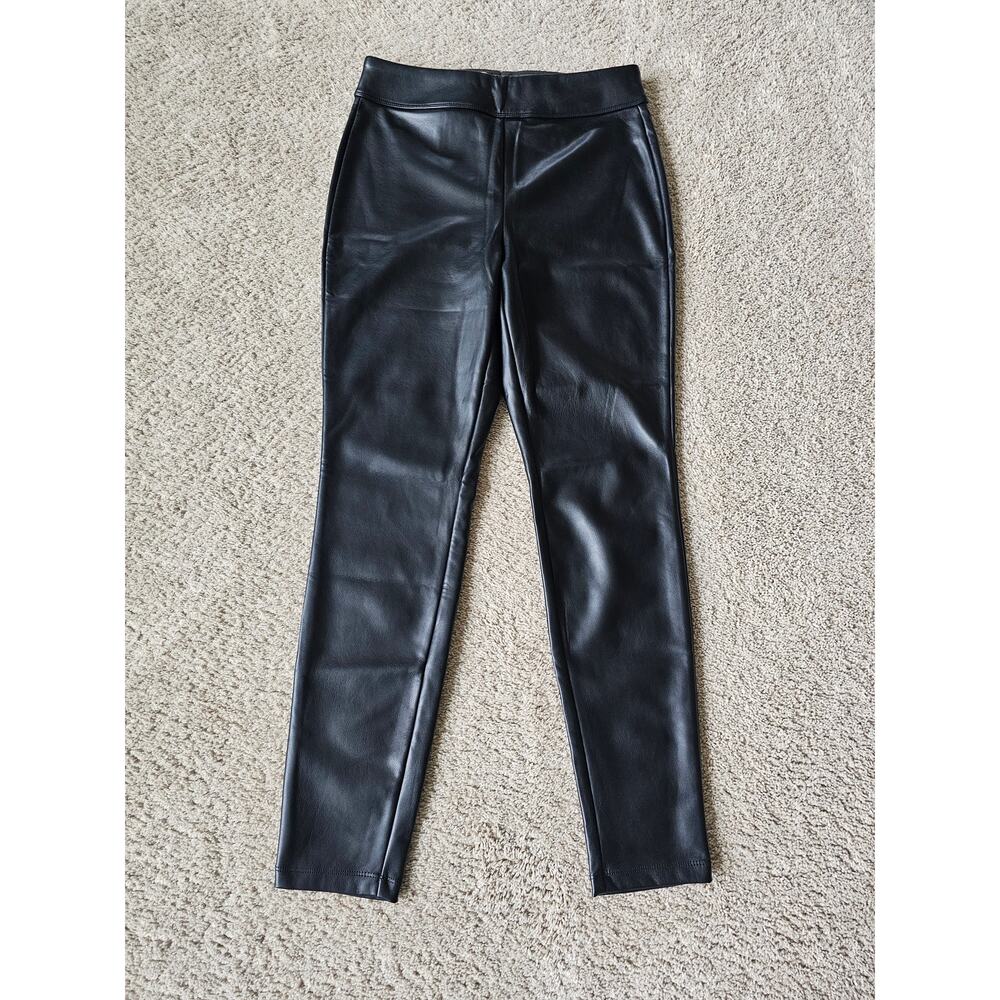 SO Leggings Womens High Rise Skinny Leg Pockets Medium 100% Polyester Pleather
